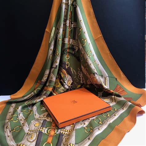 HERMÈS Scarf Carré Aux Champs Vintage 1970s Original Issue